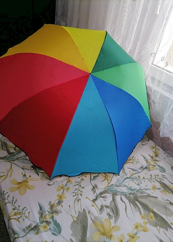 gökkuşağı puantiyeli şemsiye - Görsel 2