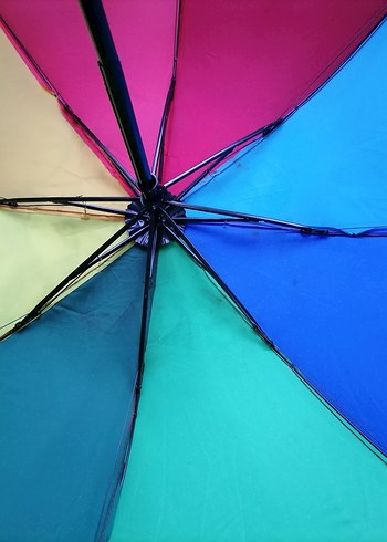 gökkuşağı puantiyeli şemsiye - Görsel 13