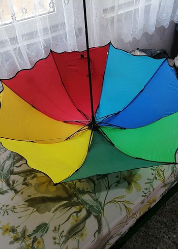 gökkuşağı puantiyeli şemsiye - Görsel 11