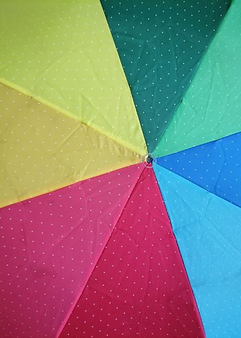 gökkuşağı puantiyeli şemsiye - Görsel 3