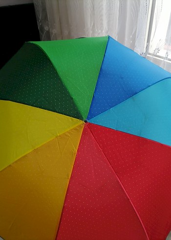 gökkuşağı puantiyeli şemsiye - Görsel 8
