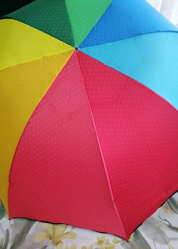 gökkuşağı puantiyeli şemsiye - Görsel 7