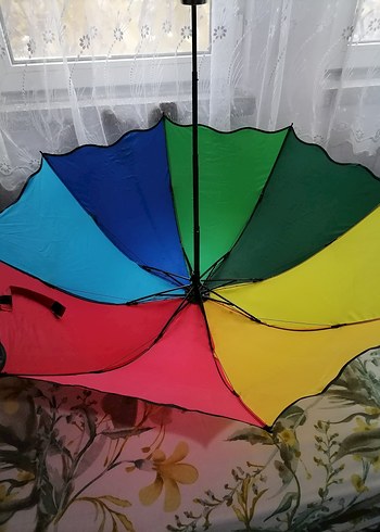 gökkuşağı puantiyeli şemsiye - Görsel 5