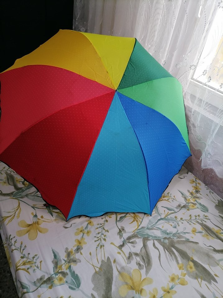 gökkuşağı puantiyeli şemsiye - Görsel 2