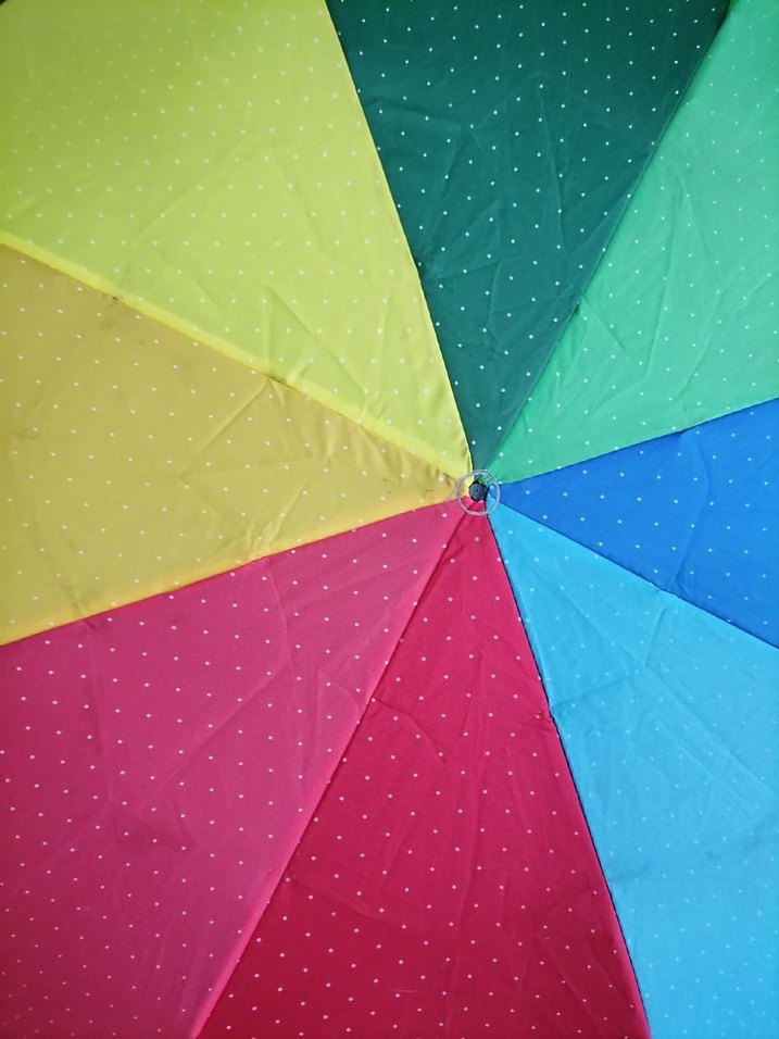 gökkuşağı puantiyeli şemsiye - Görsel 3