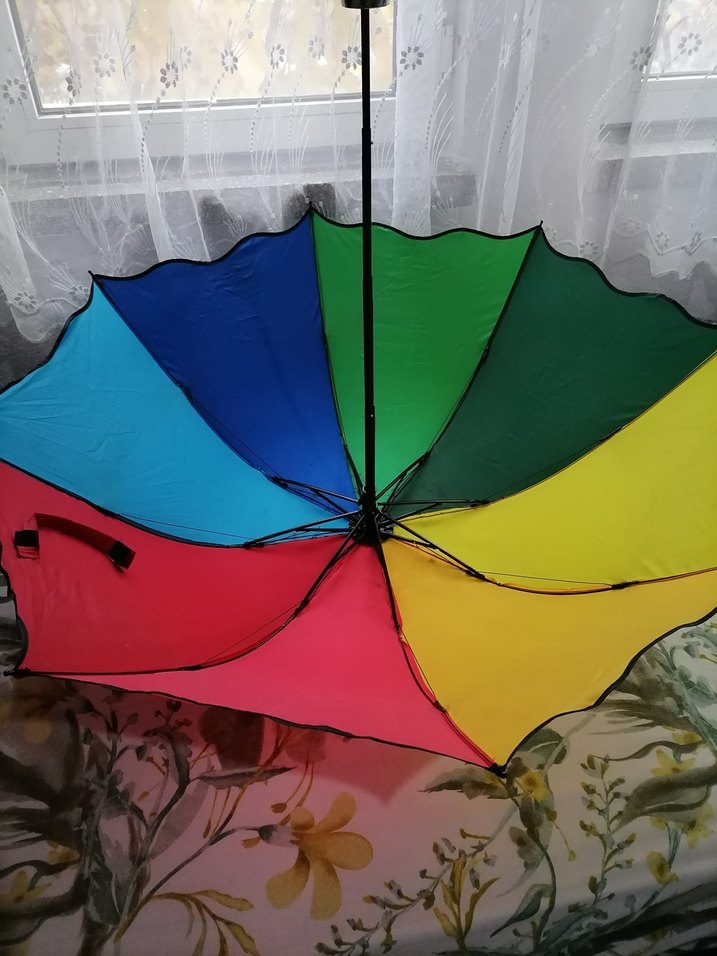 gökkuşağı puantiyeli şemsiye - Görsel 5