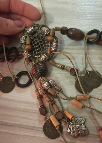 Bohem Etnik Boncuklu Uzun Kolye - Görsel 3