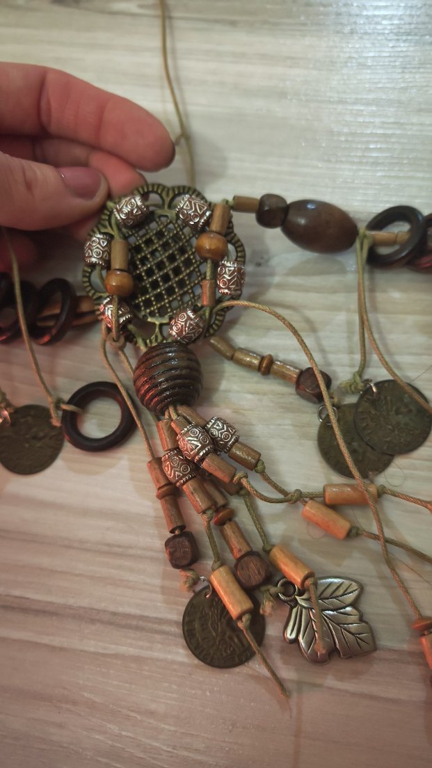 Bohem Etnik Boncuklu Uzun Kolye - Görsel 3