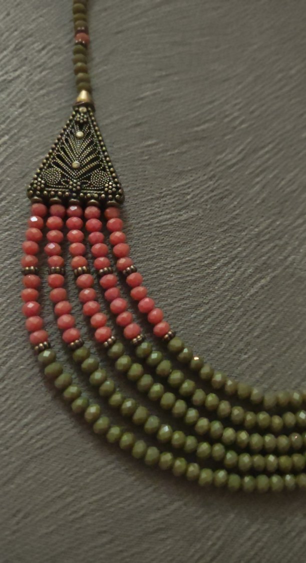 Uzun Çok Renkli Boncuklu Bohem Kadın Kolye - Görsel 2