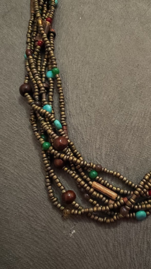 Uzun Çok Renkli Boncuklu Bohem Kadın Kolye - Görsel 2