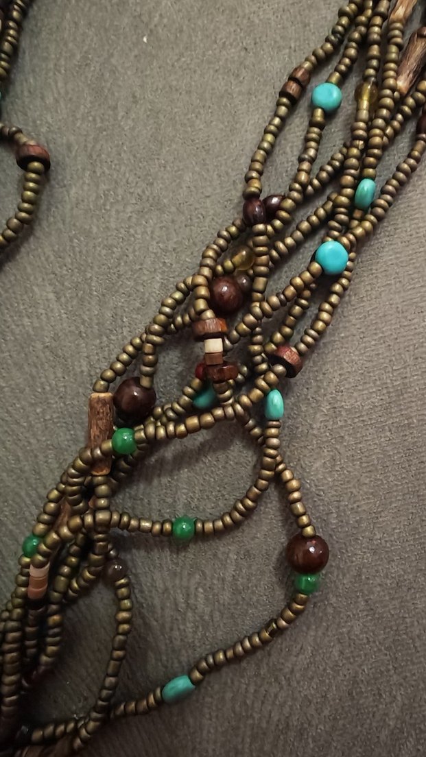 Uzun Çok Renkli Boncuklu Bohem Kadın Kolye - Görsel 3