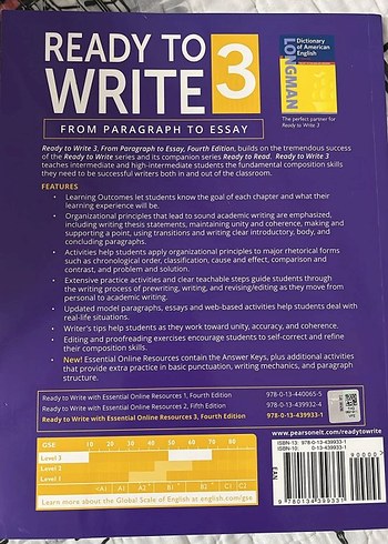 pearson ready to write 3 hazırlık kitabi - Görsel 2