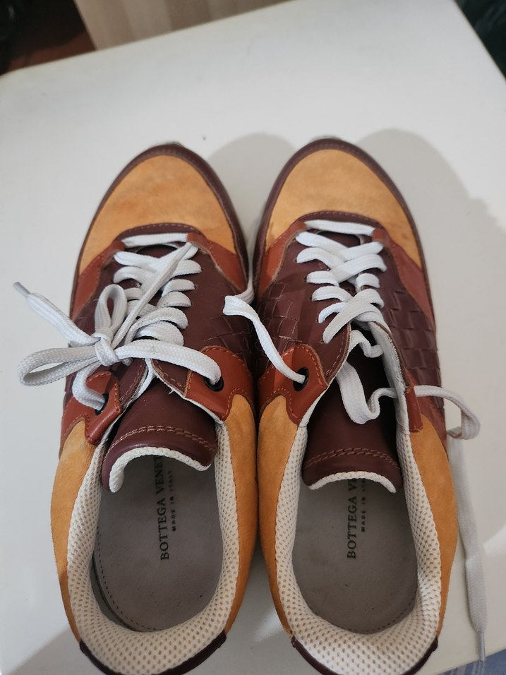 Bottega veneta kahverengi Deri Bağcıklı Kadın Spor Ayakkabı - Görsel 2