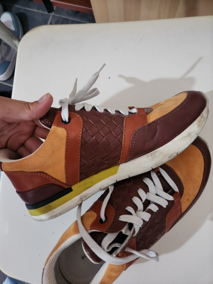 Bottega veneta kahverengi Deri Bağcıklı Kadın Spor Ayakkabı - Görsel 4