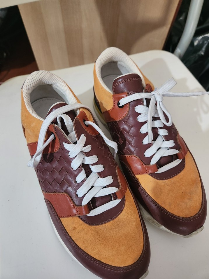 Bottega veneta kahverengi Deri Bağcıklı Kadın Spor Ayakkabı - Görsel 3