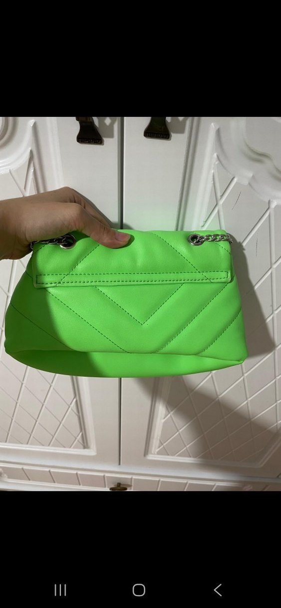 Bershka Yeşil Zincir Detaylı Deri Kadın Çanta - Görsel 2