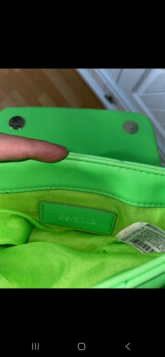 Bershka Yeşil Zincir Detaylı Deri Kadın Çanta - Görsel 3