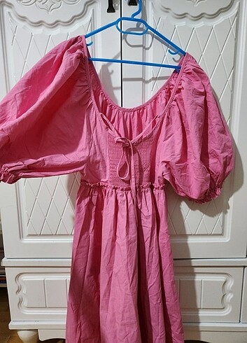 koton pembe elbise - Görsel 6