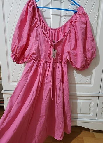 koton pembe elbise - Görsel 7