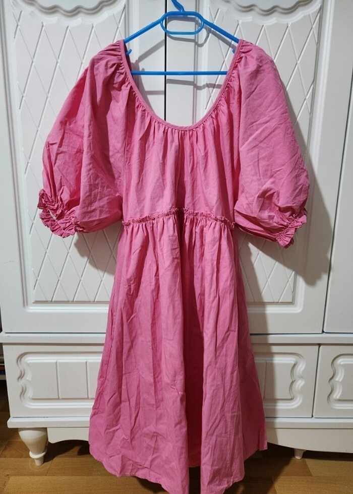 koton pembe elbise - Görsel 4