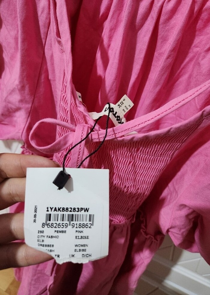 koton pembe elbise - Görsel 5