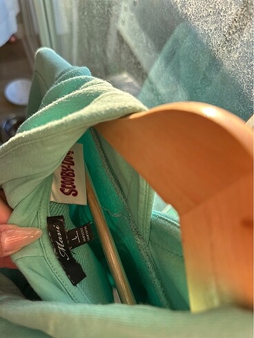 l Beden turkuaz Renk Mavi Sweatshirt