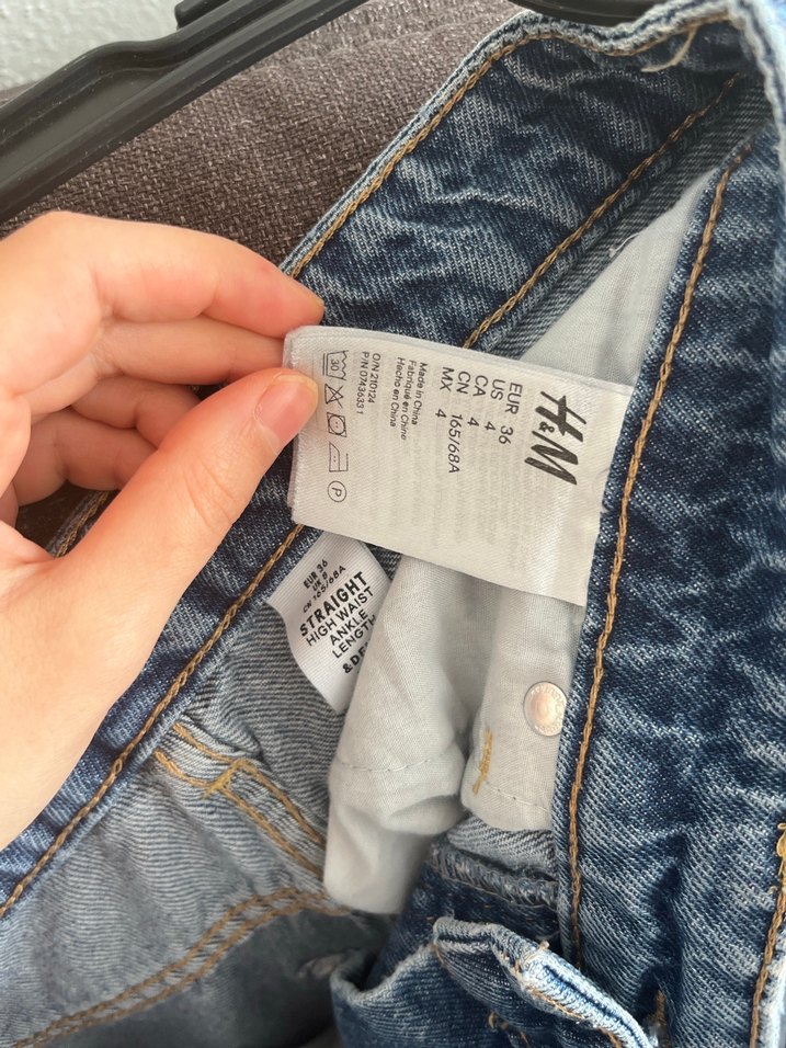 Düğmeli Mavi Kadın Midi Boy Bol Kot Pantolon - Görsel 4