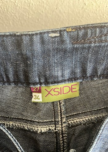 Düğmeli Gri Kadın Denim Pantolon - Görsel 3