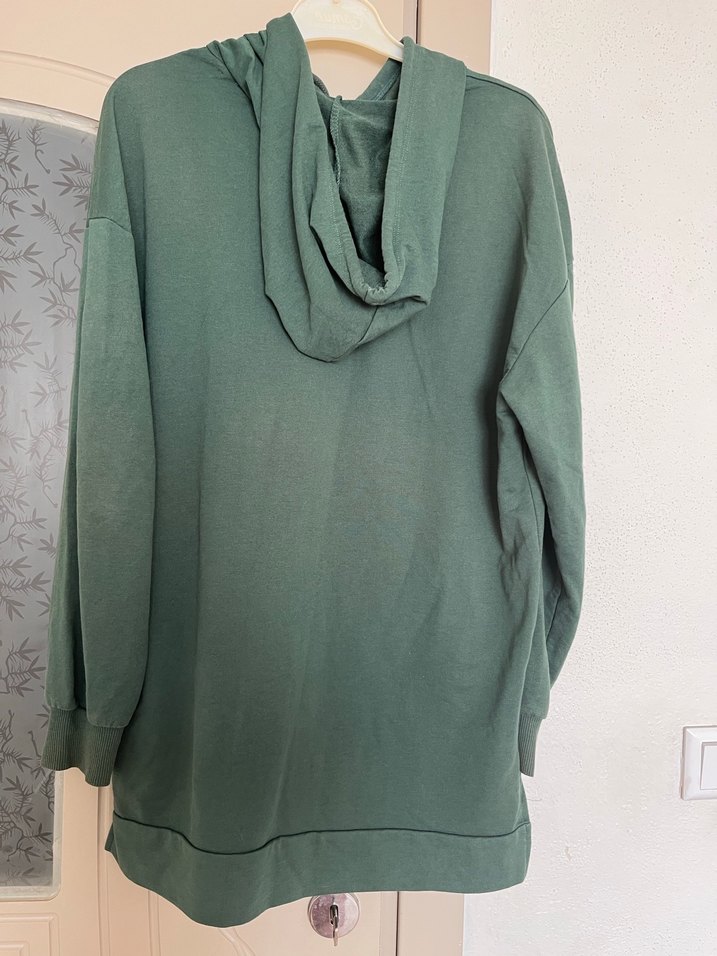 Kapüşonlu Yeşil Kadın Sweatshirt - Görsel 2