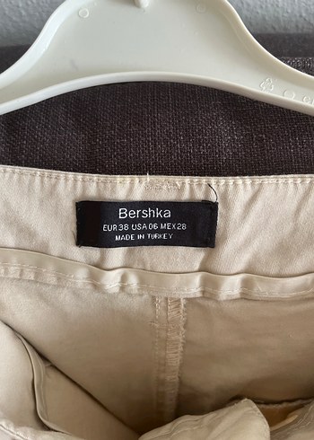 Bej Kadın Keten Pantolon Midi Boy - Görsel 3