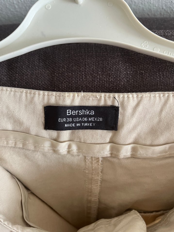 Bej Kadın Keten Pantolon Midi Boy - Görsel 3