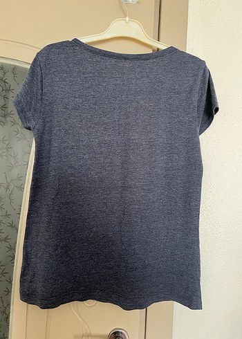 Gri Baskılı Hamile Tişörtü, Kısa Kollu, Bol Kesim - Görsel 2