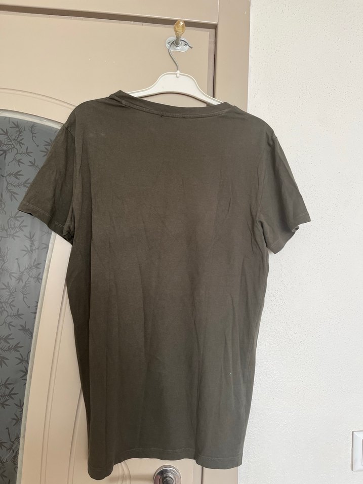 haki Baskılı Kısa Kollu Erkek Tişört - Görsel 2