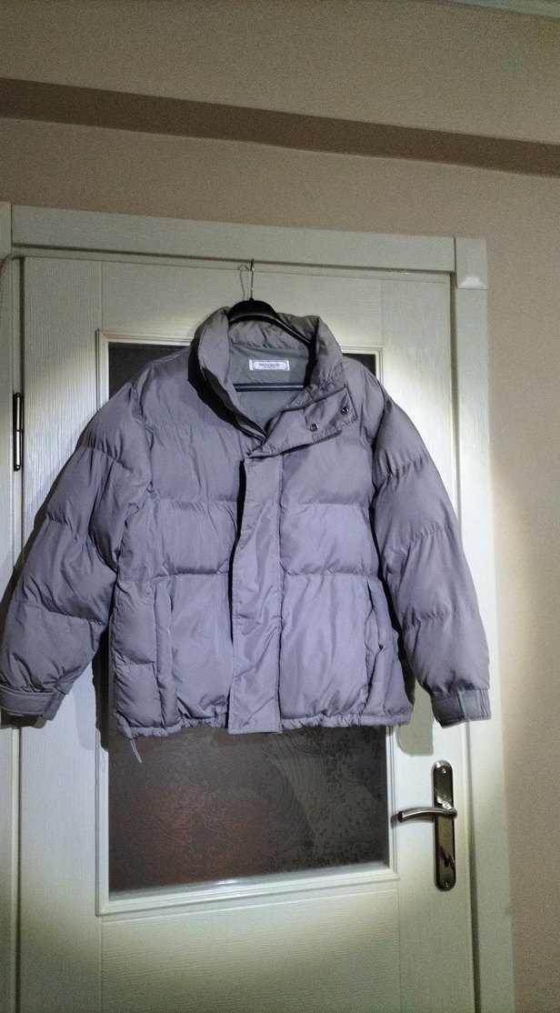 Gri Erkek Midi Boy Düğmeli Kış Ceketi - Görsel 2