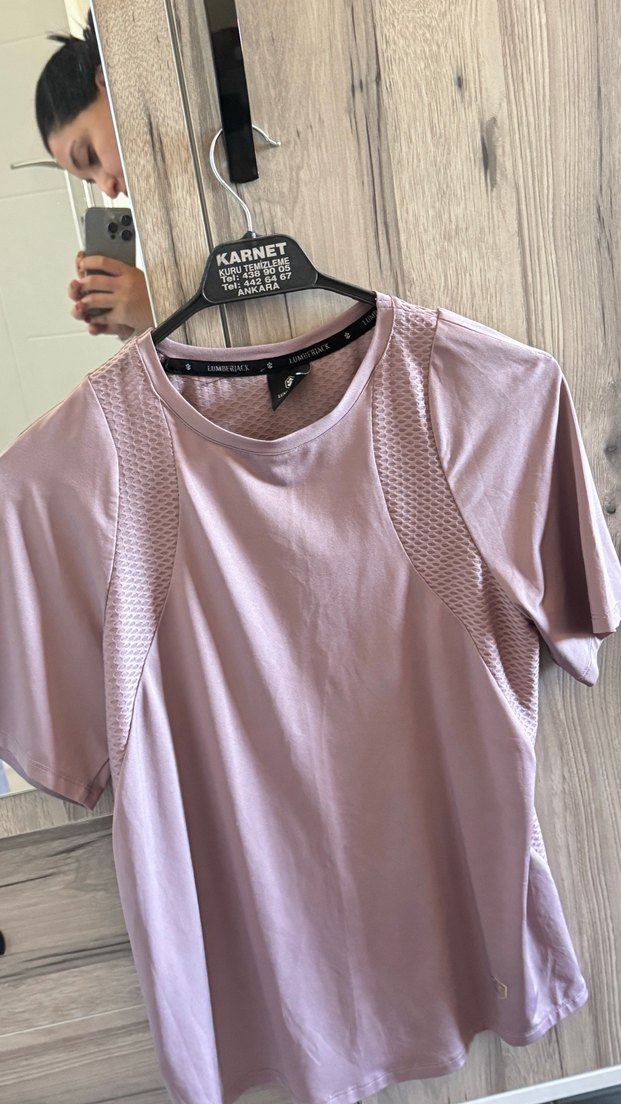 Pembe Kısa Kollu Kadın Tişört - Görsel 4