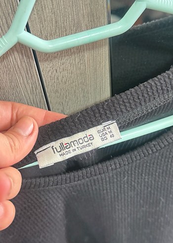 Siyah Örgü Uzun Kollu Salaş Kadın Kazak - Görsel 2