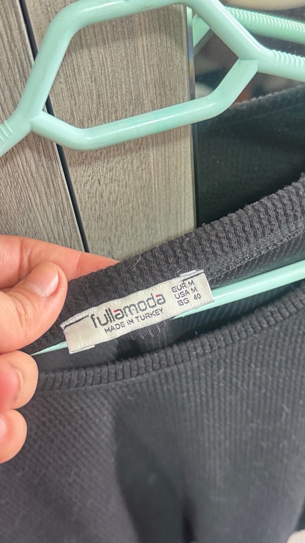 Siyah Örgü Uzun Kollu Salaş Kadın Kazak - Görsel 2