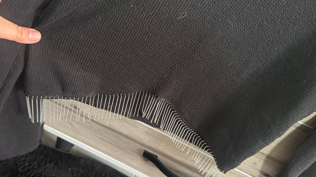 Siyah Örgü Uzun Kollu Salaş Kadın Kazak - Görsel 3