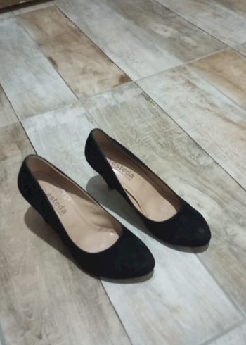 Bej Minimalist Blok Topuklu Kadın Abiye Ayakkabı - Görsel 4