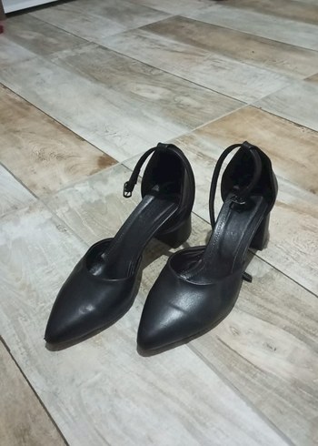 Bej Minimalist Blok Topuklu Kadın Abiye Ayakkabı - Görsel 5