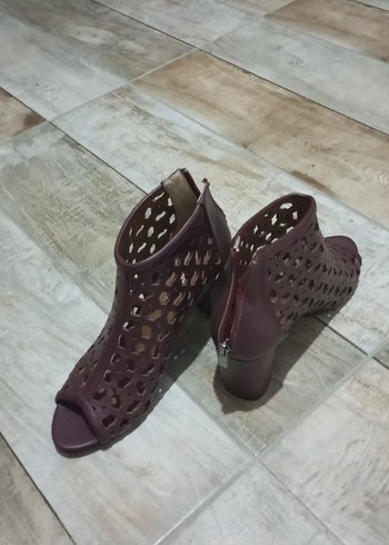 Bej Minimalist Blok Topuklu Kadın Abiye Ayakkabı - Görsel 8