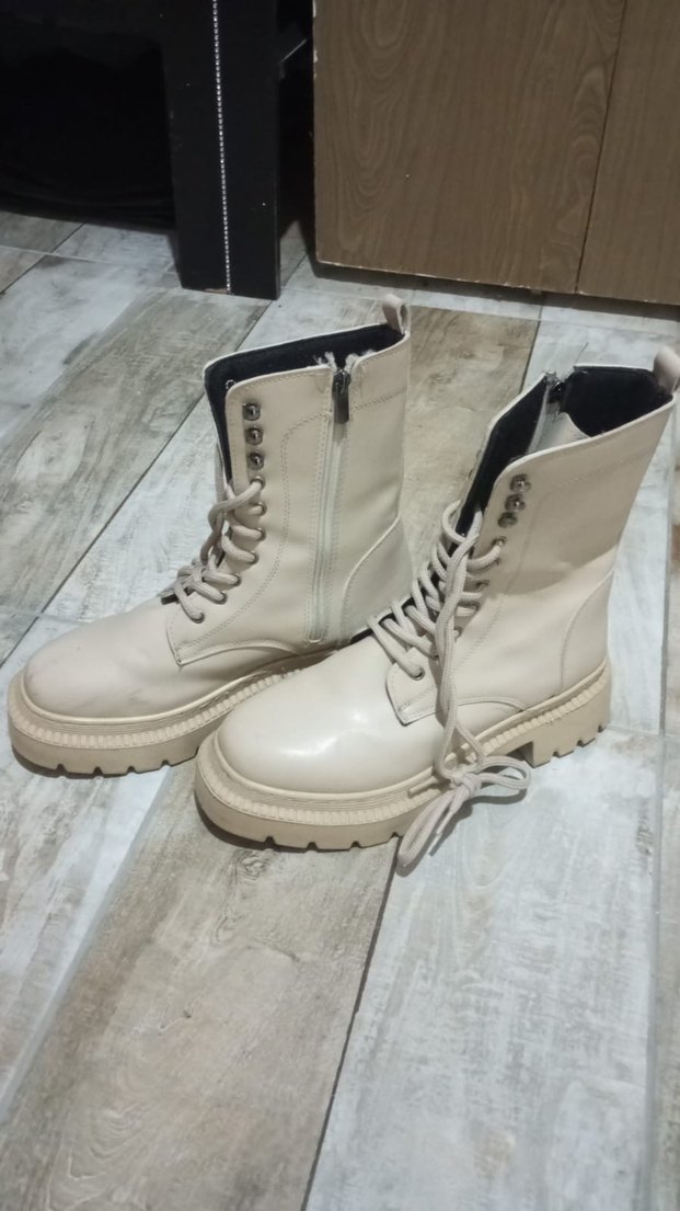 Bej Minimalist Blok Topuklu Kadın Abiye Ayakkabı - Görsel 2