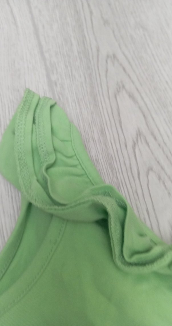 Kız Çocuk Yeşil Pul İşlemeli Straplez Tişört - Görsel 4