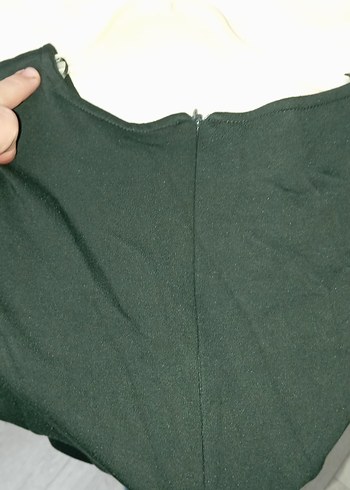 Siyah Kısa Kollu Drapeli Kadın Triko Elbise - Görsel 3