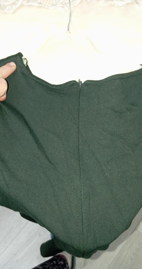 Siyah Kısa Kollu Drapeli Kadın Triko Elbise - Görsel 3