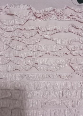 Pembe Renkli Fırfırlı Kadın Triko Elbise - Görsel 3