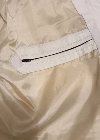 Bej Keten Düğmeli erkek ceket - Görsel 5