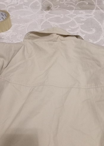 Bej Keten Düğmeli erkek ceket - Görsel 4