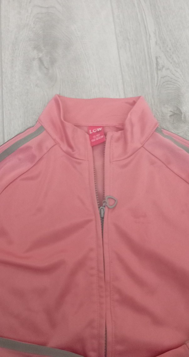 Kız Çocuk Gri-Pembe Fermuarlı Eşofman Takımı - Görsel 2