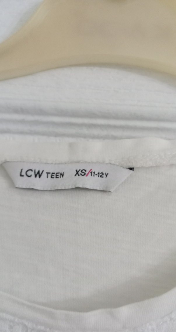 Kız Çocuk Beyaz Dantel Detaylı Tişört - Görsel 2